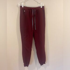 Maroon Figs High Waisted Large Tall Zamora Joggers